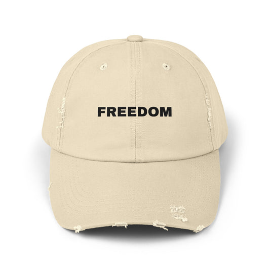 Freedom Distressed Cap - Casual Hat for Outdoor Adventures, Gifts for Friends, Festivals, Everyday Wear, Birthdays