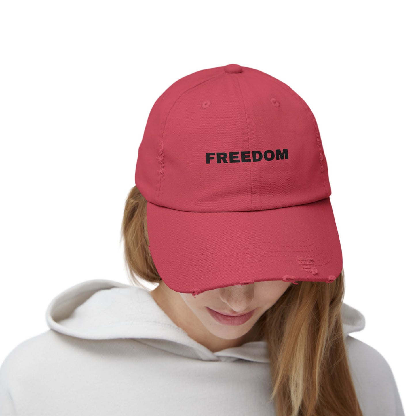 Freedom Distressed Cap - Casual Hat for Outdoor Adventures, Gifts for Friends, Festivals, Everyday Wear, Birthdays
