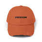 Freedom Distressed Cap - Casual Hat for Outdoor Adventures, Gifts for Friends, Festivals, Everyday Wear, Birthdays