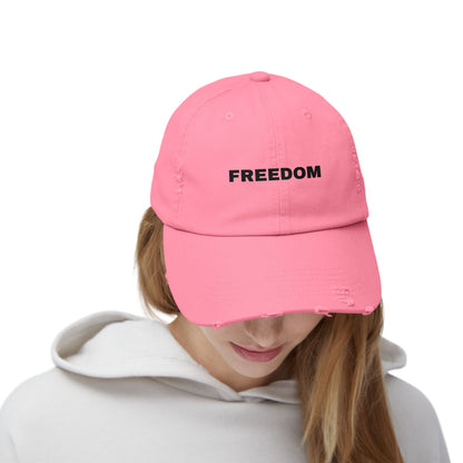 Freedom Distressed Cap - Casual Hat for Outdoor Adventures, Gifts for Friends, Festivals, Everyday Wear, Birthdays