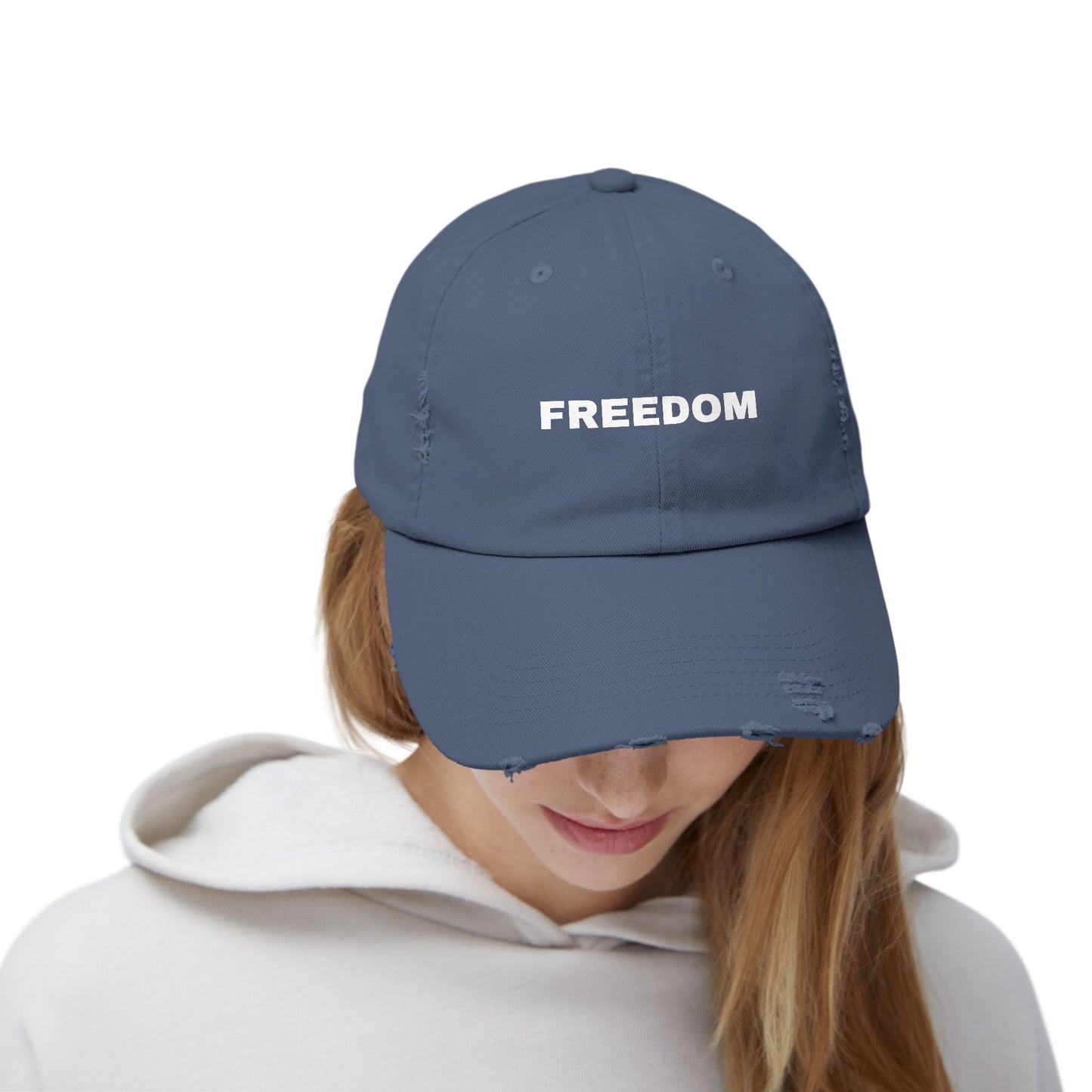 Freedom Distressed Cap - Casual Hat for Outdoor Adventures, Gifts for Friends, Festivals, Everyday Wear, Birthdays