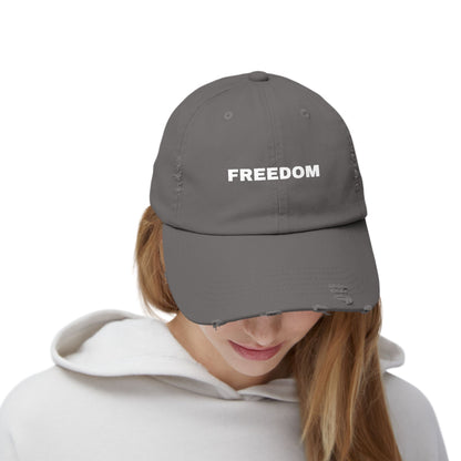Freedom Distressed Cap - Casual Hat for Outdoor Adventures, Gifts for Friends, Festivals, Everyday Wear, Birthdays