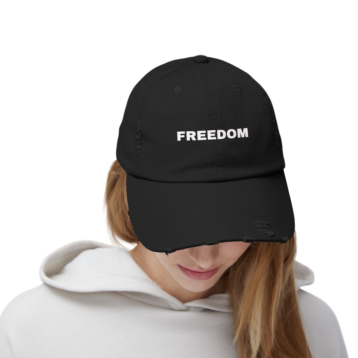 Freedom Distressed Cap - Casual Hat for Outdoor Adventures, Gifts for Friends, Festivals, Everyday Wear, Birthdays