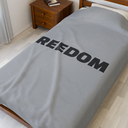 Cozy Freedom Velveteen Plush Blanket - Soft Throw, Minimalist Home Decor, Perfect for Gifts, Relaxation, and Cozy Nights