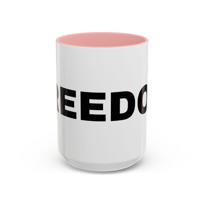Freedom Accent Coffee Mug - Motivational Gift, Inspirational Cup, Office Mug, Custom Drinkware, Coffee Lover's Gift