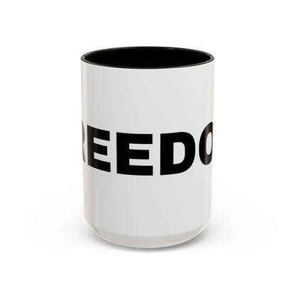 Freedom Accent Coffee Mug - Motivational Gift, Inspirational Cup, Office Mug, Custom Drinkware, Coffee Lover's Gift