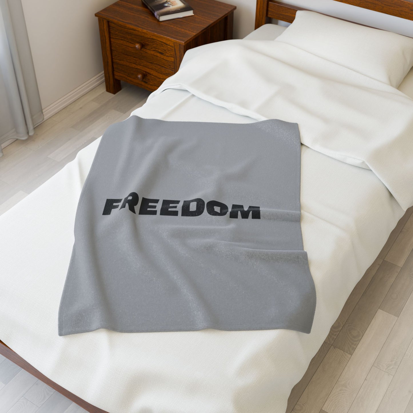 Cozy Freedom Velveteen Plush Blanket - Soft Throw, Minimalist Home Decor, Perfect for Gifts, Relaxation, and Cozy Nights