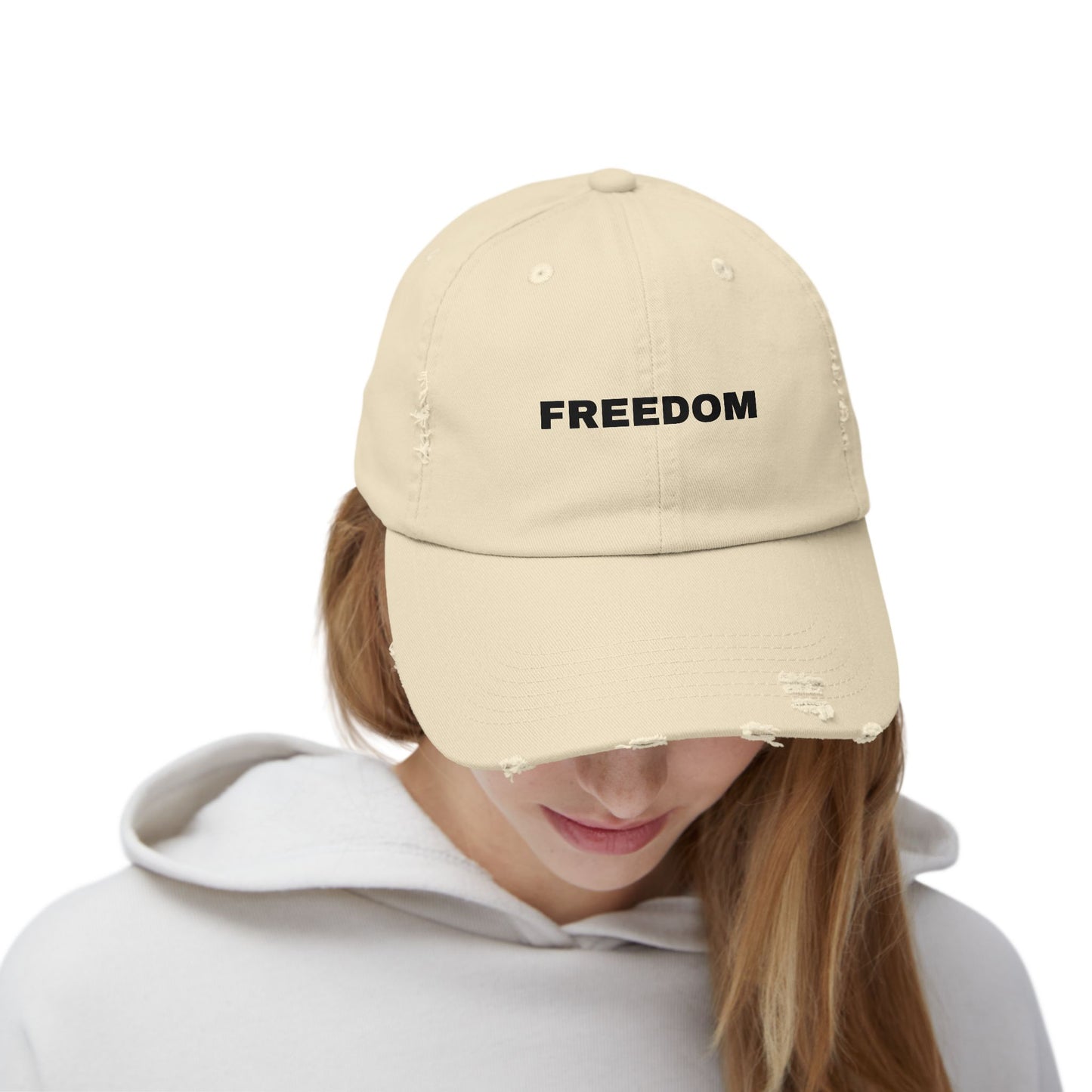 Freedom Distressed Cap - Casual Hat for Outdoor Adventures, Gifts for Friends, Festivals, Everyday Wear, Birthdays